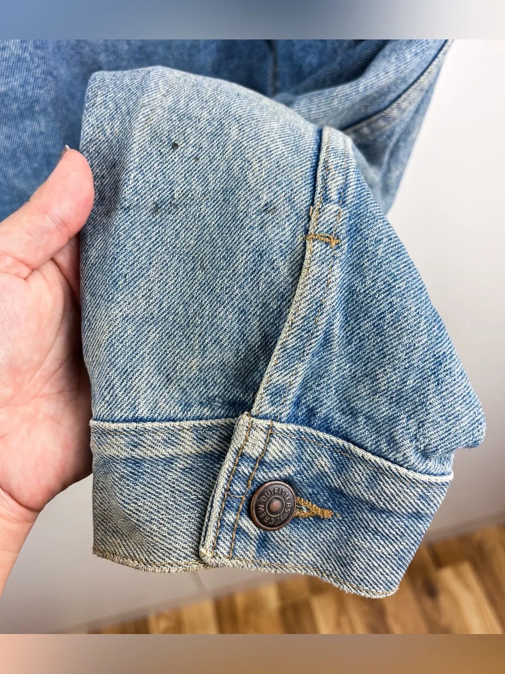 J. Crew Vintage Denim Trucker Jean Jacket Blue 100% Cotton Outdoor Mens XL
